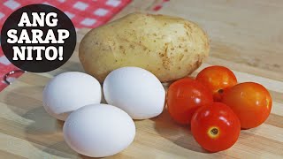 Try this EGG POTATO AND TOMATO breakfast recipe Pwede iulam sa kanin o ipalaman sa tasty bread [upl. by Eart]