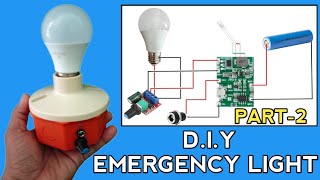 rechargeable portable diy emergency light using tp4056 module board  part2 [upl. by Tessil117]