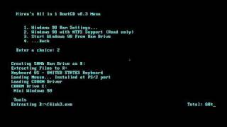 Boot Windows 98 without installation using Hiren Boot CD [upl. by Isleen]