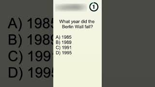 What year did the Berlin Wall fall shorts quiz history [upl. by Netsrijk]