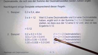 Dezimalzahlen Teil 7 von 9 Multiplikation von zwei Dezimalzahlen [upl. by Edgard]