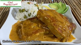 Chuletas De Puerco A La Mostaza  Receta Deliciosa [upl. by Atwood632]