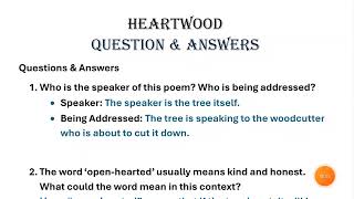 Heartwood Poem By Robert Macfarlane Class 7 Gulmohar Question Answer [upl. by Battista]