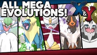 Pokémon X and Y  All Mega Evolutions w Stats and Locations [upl. by Joli]