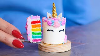 How To Make a TINY UNICORN CAKE  Nerdy Nummies [upl. by Nairrad]