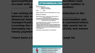 Application for Interest Rate Reduction on Loan  Letter for Interest Rate on PersonalHome Loan [upl. by Victoir935]