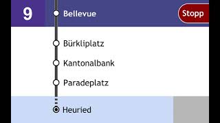 VBZ Ansagen  9  Hirzenbach – Zürich ETHUniversitätsspital – Heuried [upl. by Calica]