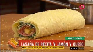 Receta de hoy lasaña de ricota y jamón y queso [upl. by Lokim]