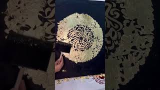 Applying gold leaf  how to use gold leaf explore art satisfying shorts [upl. by Airad875]