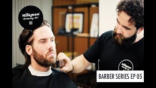 Barber Beard Trim amp Shave Series Ep 05 Short Beard Styling [upl. by Phyllys]