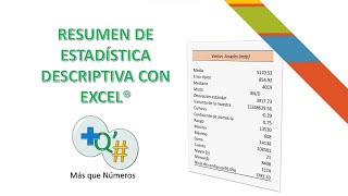 RESUMEN DE ESTADISTICA DESCRIPTIVA CON EL ANALISIS DE DATOS DE EXCEL [upl. by Aitenev]