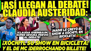 DOMINGAZO CLAUDIA CON AUSTERIDAD XÓCHITL EN BICICLETA Y MC ¡DERROCHANDO DINERO AL DEBATE INE [upl. by Hamachi]