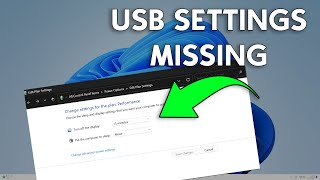 How To Fix USB Settings in Power Plan Option Missing on Windows 11 [upl. by Terb36]