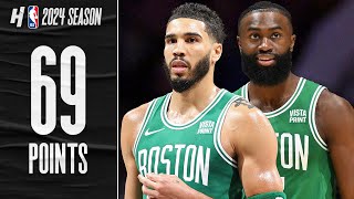 Jayson Tatum amp Jaylen Brown FULL 69 PTS Combined Highlights vs Pacers 🔥 [upl. by Annayi972]