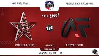 NTFL Youth Football  Coppell Red at Argyle Red 5th Grade112400 PEagle Stadium 1 [upl. by Howe]