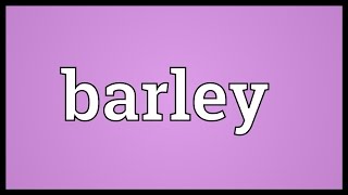 Barley Meaning [upl. by Iover]