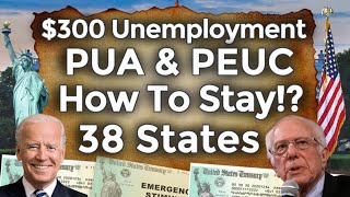 How to Stay On Unemployment 38 STATES Unemployment Benefits Extension UPDATE PUA PEUC Work Search [upl. by Yuji]