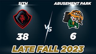 Sith vs Abusement Park  Late Fall 23  Los Angeles  South Conference  Week 2 [upl. by Assiled]