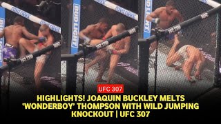 UFC 307 results Joaquin Buckleys leaping punch knocks out Stephen Thompson [upl. by Holub]