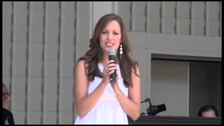 Laura Osnes sings quotCockeyed Optimistquot at the opening of the Richard Rodgers Ampitheatre [upl. by Eannaj]