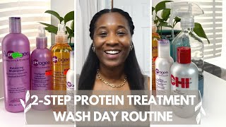 The BEST Protein Treatment I Aphogee 2step Protein Treatment Wash Day Routine [upl. by Faye]