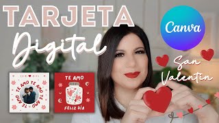 Cómo hacer una TARJETA DIGITAL en CANVA [upl. by Assilen]