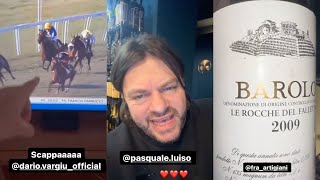 Filippo Champagne esce stirato dai cavalli ma va lo stesso a ballarsi la fresca tra amici e Barolo 🍷 [upl. by Usanis]