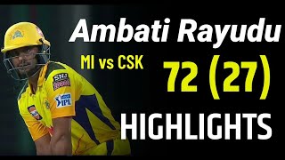 iplskmbatirayuduAmbati Rayudu Batting Today vs mi  IPL highlights 2021 mi vs csk [upl. by Avelin840]