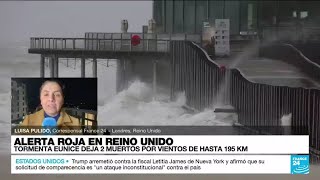 Informe desde Londres sur de Inglaterra registró vientos récord de hasta 195 km por hora [upl. by Luckin]