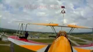 Pilot wing walker die in crash at Ohio air show [upl. by Ardy]