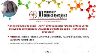 AgNP sintetizada por rota de síntese verde através da sonoquímica utilizando NaAlg como precursor [upl. by Imiaj319]