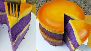 No Oven No Bake  Doubledecker Ube Custard Cake [upl. by Akeinahs135]