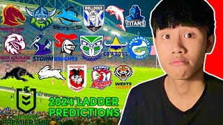 GIVING MY PREDICTIONS FOR THE 2024 NRL TELSTRA PREMIERSHIP SEASON [upl. by Annenn296]