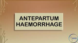 RCOG GUIDELINE Antepartum Haemorrhage Part 1 [upl. by Karee256]