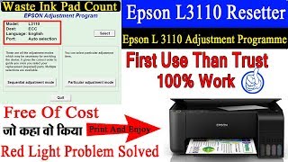 Epson L3110 L3150 Adjustment Program Download With KeyWaste Ink Pad Count Reset करने का तरीका [upl. by Euqirdor707]