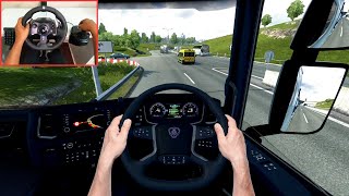 ETS2  Transporting Sodium Hydroxide 18t Aberdeen GB to Glasgow GB  Logitech G920  Shifter [upl. by Elvina342]