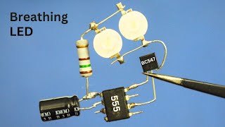 Breathing  Fading LED Circuit using 555 Timer [upl. by Mareld392]