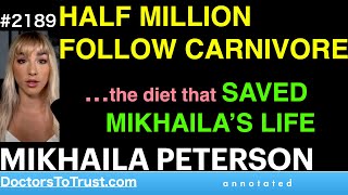 MIKHAILA PETERSON s2  HALF MILLION FOLLOW CARNIVORE …the diet that SAVED MIKHAILA’S LIFE [upl. by Aisyla]