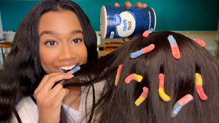 ASMR The Girl Behind You In Class Eats The Bugs Out Of Your Hair 😋🪲 Hair Play ASMR [upl. by Bickart]