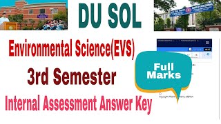 Environmental Science DU Sol 3rd Semester Internal Assessment Answer key  du sol evs answer [upl. by Madian]