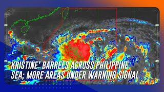 ‘Kristine’ barrels across Philippine Sea more areas under warning signal  TeleRadyo Serbisyo [upl. by Jamin827]