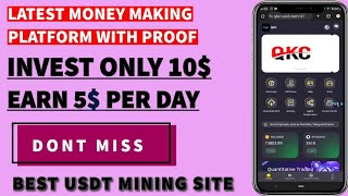 Latest long term usdt investment platform  QkC  Earn usdt by doing task  Live proof in video [upl. by Romilda]