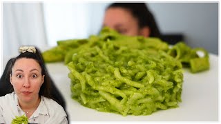 PASTA AL PESTO ALLA GENOVESE MUKBANG EATING SHOW ITA 84  MEGLIO LA PASTA O LE TROFIE [upl. by Mathe]