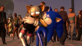 Sonic hugs Rouge The Bat [upl. by Ahsoj]