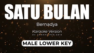 Satu Bulan  Bernadya Male Lower Key  Karaoke Yamaha PSR S910 Minus One Midi Song Band Version [upl. by Uriah]