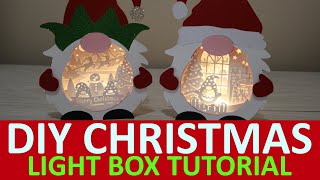 How to Make a Christmas Gnome Light Box with Your Cricut [upl. by Oirtemed]