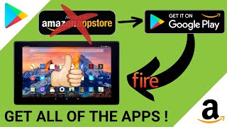 How to Download Google Play Store on Amazon Fire Tablet  No Computer 2021 [upl. by Suiremed]