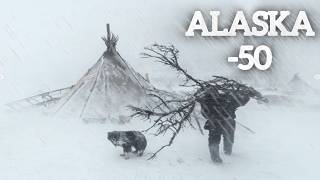 EXTREME Winter Snow Storm Camping 50° Solo Camping 4 Days  Snowstorm amp HOT TENT [upl. by Ashli]