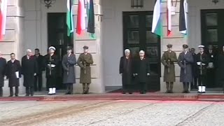 🇵🇸🇵🇱 Palestine and Poland National Anthem  President Mahmoud Abbass State Visit 2009 [upl. by Reibaj]