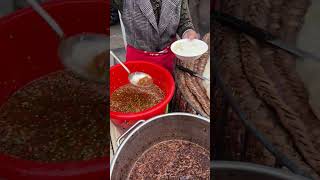 A bowl of hot tofu for breakfast in Xuzhou costs 2 yuan a bowl Pour a spoonful of green and red [upl. by Niatsirhc]